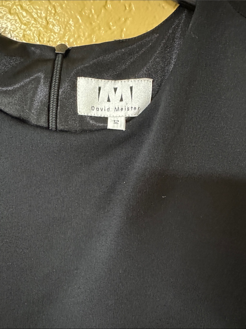 David Meister Black Crewneck Dress Shirt